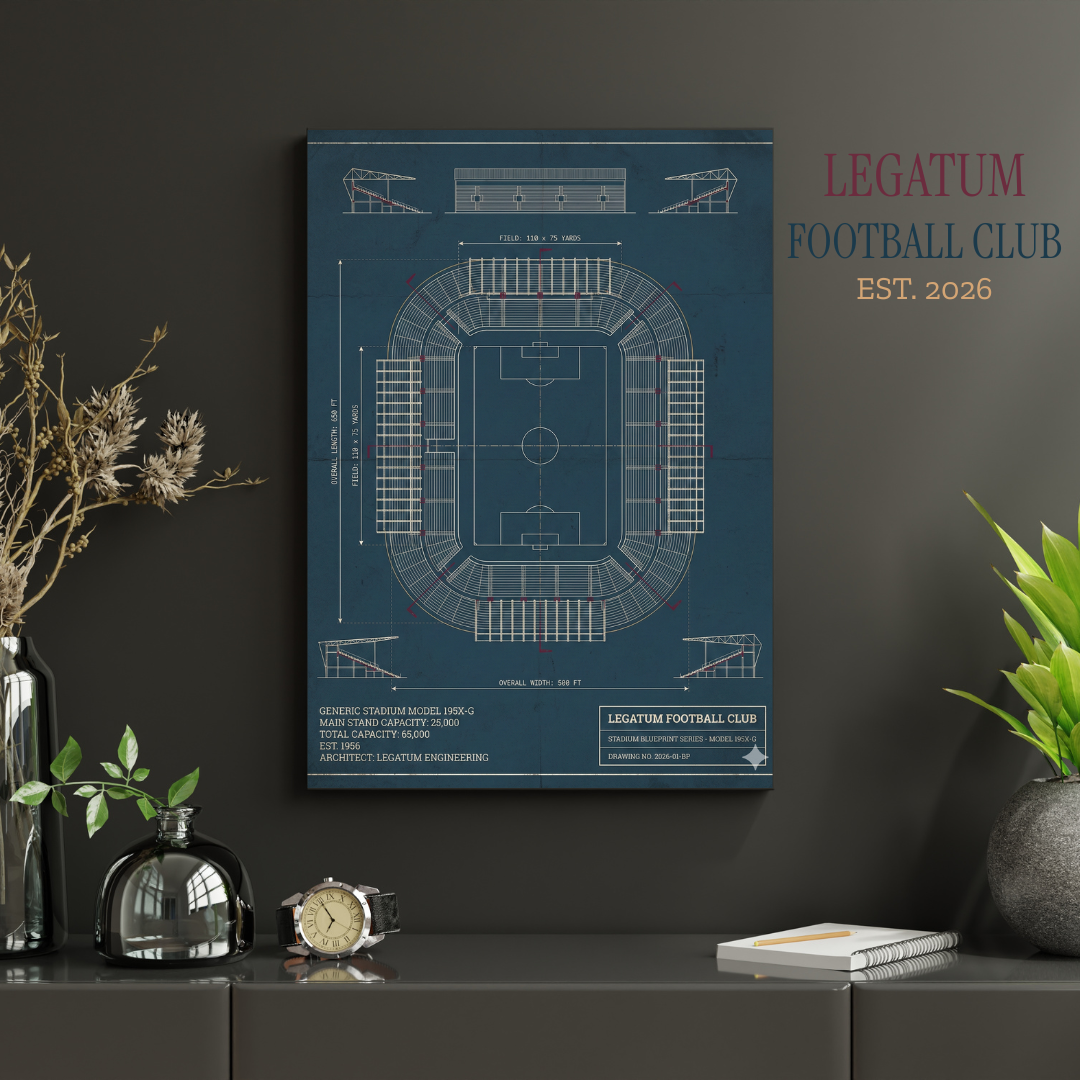 Vintage Stadium Blueprint — Heritage Poster